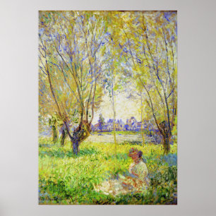 Poster Femme Monet Assis Sous Les Faux Art