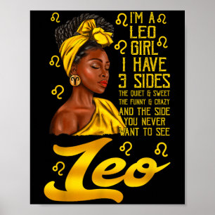 Poster Femme noire afro Lion C'est mon anniversaire Signe