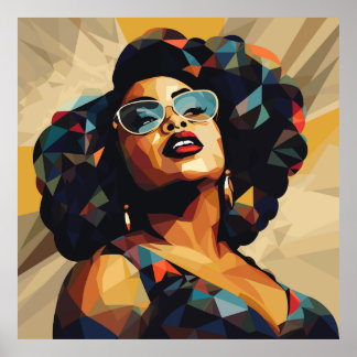 Poster Femme noire : Artistérie cubiste