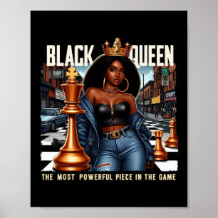 Poster Femme Noire Culture Noire Reine Noire Échecs Empow