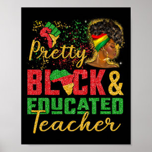 Poster Femme Noire Fille Afro Plutôt Noire Et Éduqué Le