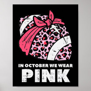 Poster Femme Octobre Nous Portons Le Football Rose Cancer