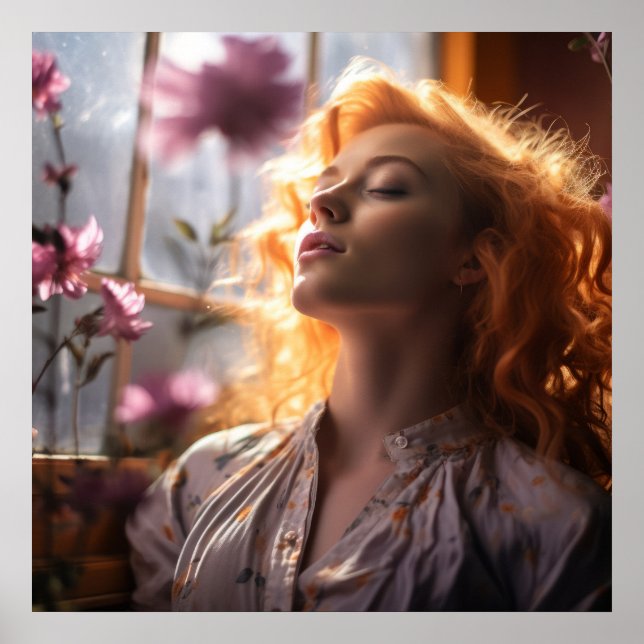 Poster Femme pacifique à la fenêtre (Devant)