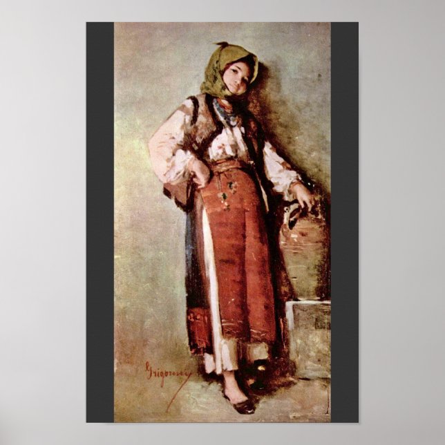 Poster Femme Paysanne Avec Jug Par Grigorescu Nicolae (Devant)