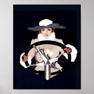 Poster Femme pilote Fadeaway Girl par C Coles Phillips