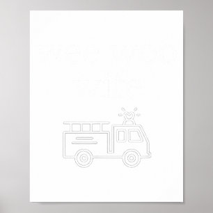 Poster Femme pompier Wee Woo Suse Mignon Minimaliste Esth