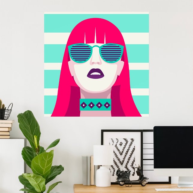 Poster Femme portant des lunettes de soleil (Créateur téléchargé)