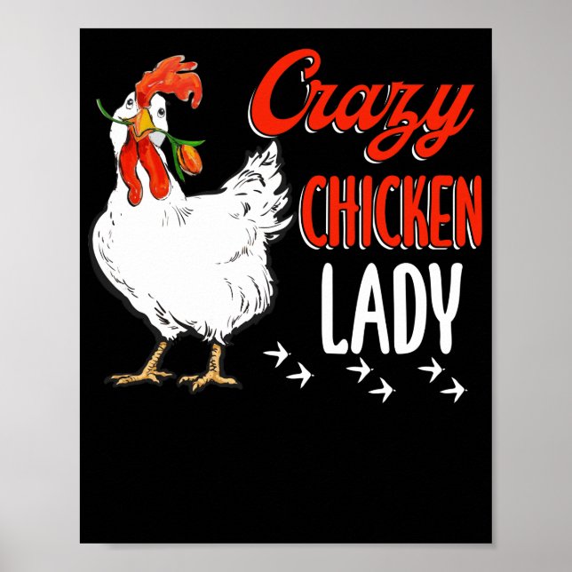 Poster Femme-poule folle Agricultrice agricole (Devant)