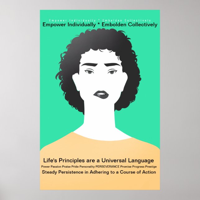 Poster Femme, - Principes de la vie - Persévérance (Devant)