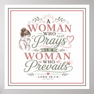 Poster Femme Qui Prie Triomphe Citation Chrétienne Spirit