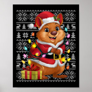 Poster Femme Quokka Xmas Sweer Style Vilain Père Noël Quo