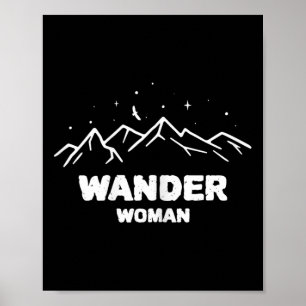 Poster Femme randonneuse Randonnée Randonnée Escalade