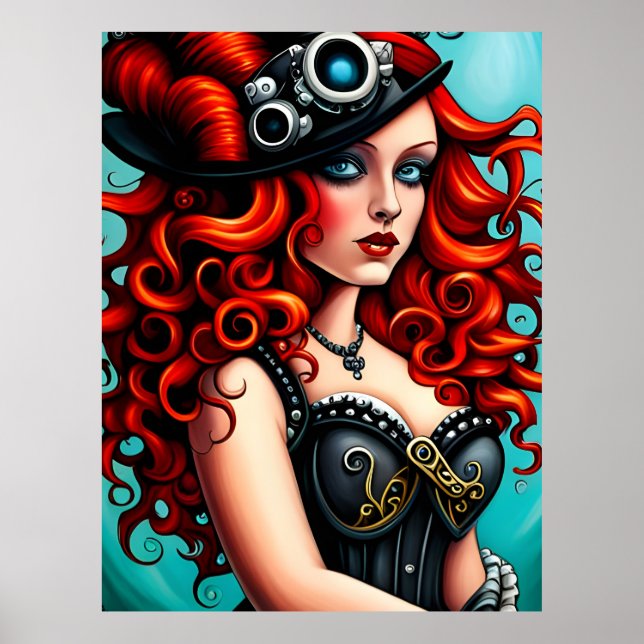 Poster Femme Red Haired Streampunk (Devant)