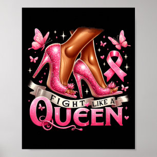 Poster Femme Reine Noire Lutte Comme Une Reine Cancer du
