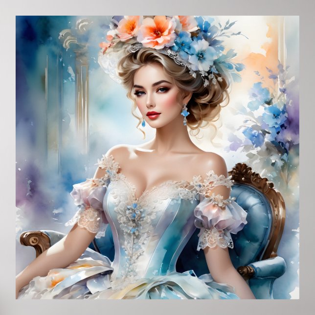 Poster Femme rétro glamour (Devant)