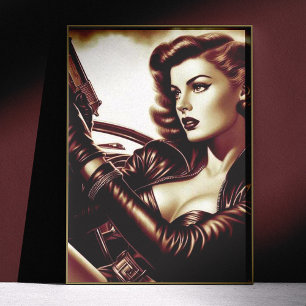 Poster Femme Rétro Pulp