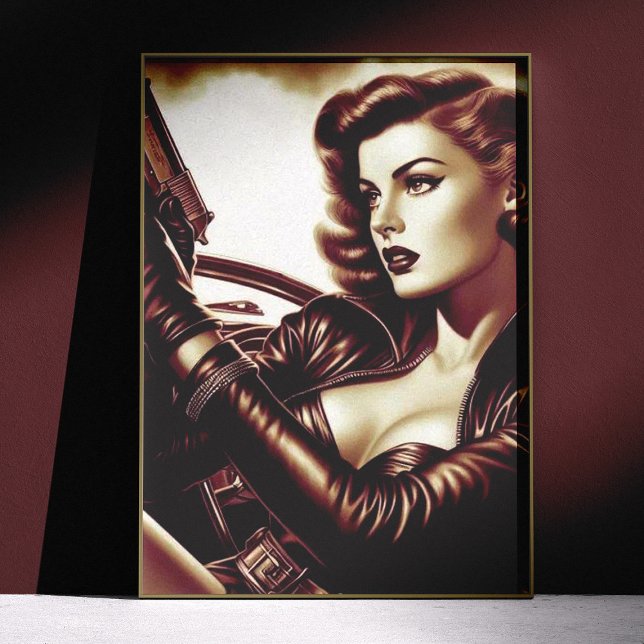 Poster Femme Rétro Pulp (Créateur téléchargé)