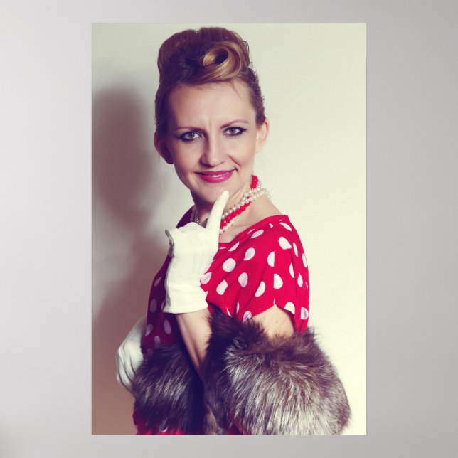 Poster femme rétro vintage (Devant)