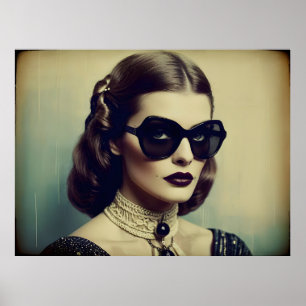 Poster Femme rétro vintage
