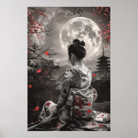 Femme samouraï japonaise avec tatouage sous la ple