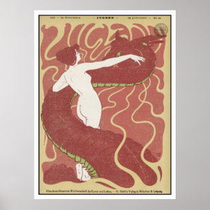 Poster Femme & Serpent - Art Nouveau - Art Jugend
