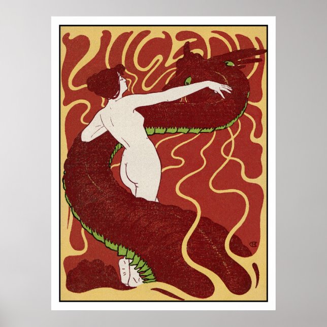 Poster Femme & Serpent - Art Nouveau - Art Jugend (Devant)