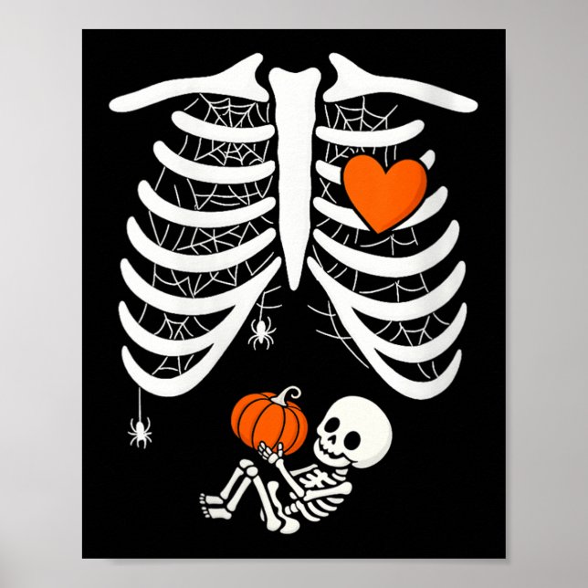Poster Femme Squelette Bébé Enceinte Xray Rib Cage Pour F (Devant)