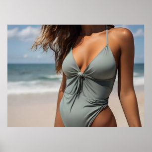 Poster Femme sur la plage