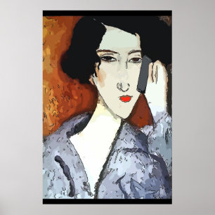 Poster Femme sur téléphone portable Abstrait 4