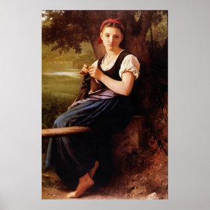 Poster Femme tricot par William-Adolphe Bouguereau