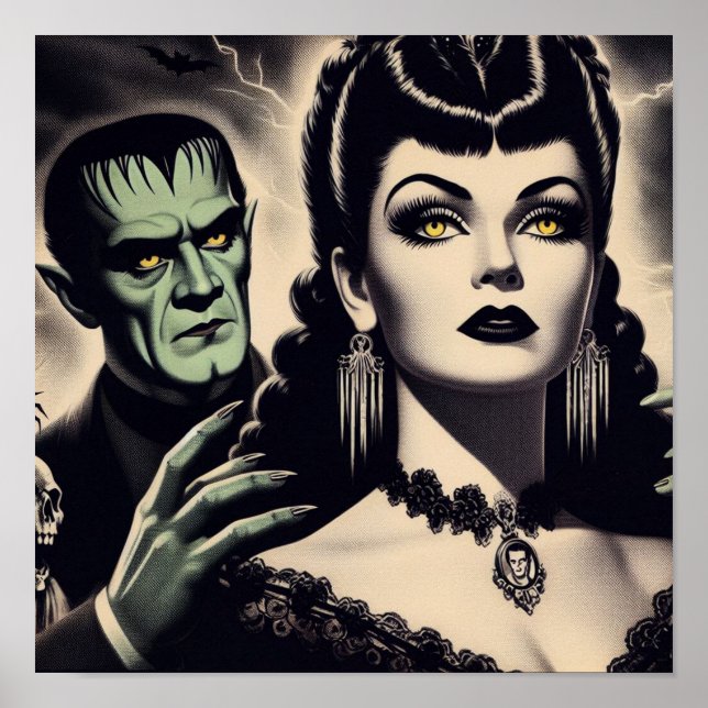 Poster Femme vintage Goth (Devant)