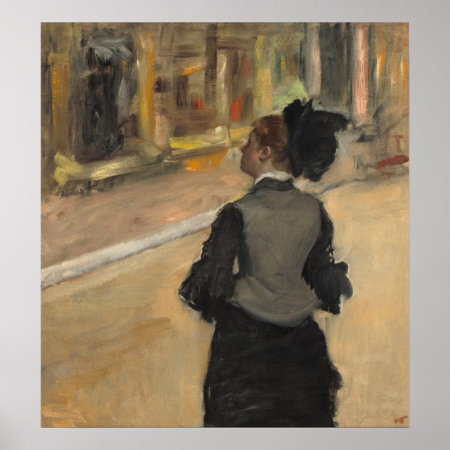 Poster Femme, Visite d'un musée - Edgar Degas Art (Devant)
