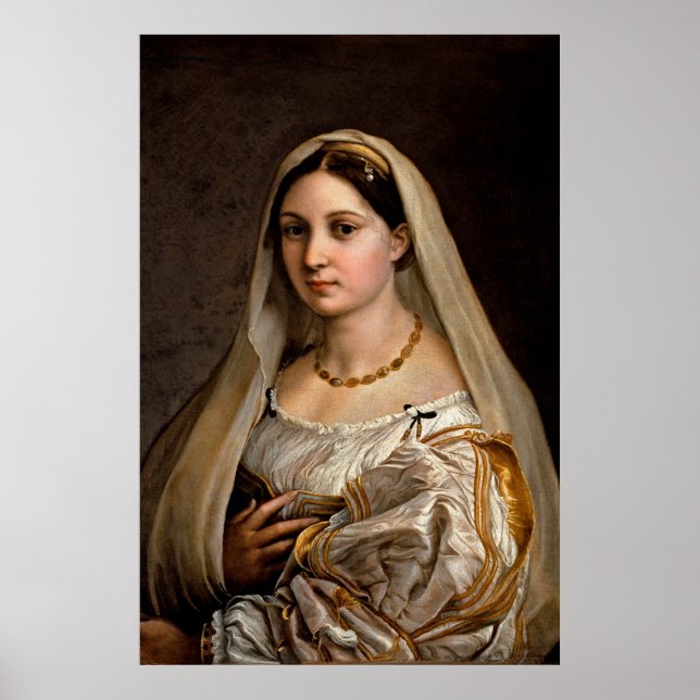 Poster Femme voilée La Donna Velata Raphael Santi (Devant)