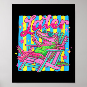 Poster Femmes À Bientôt Alligator Enseignant Enfants Vaca