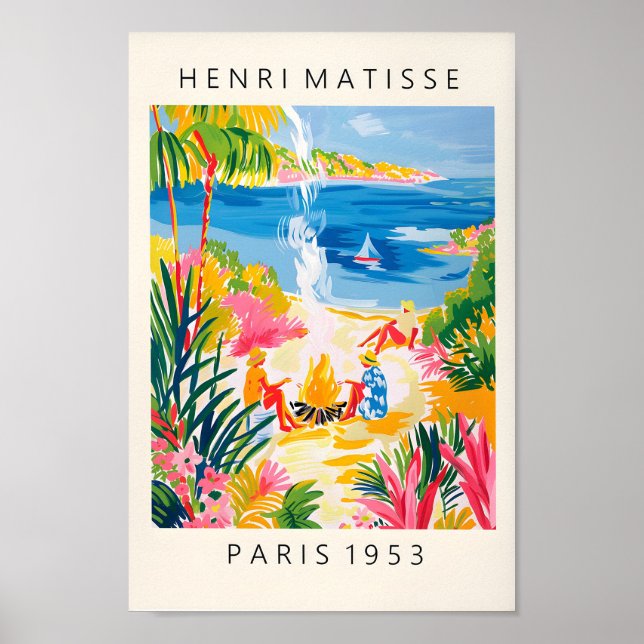 Poster Femmes À La Plage Matisse Mur Art, Plage Tropicale (Devant)