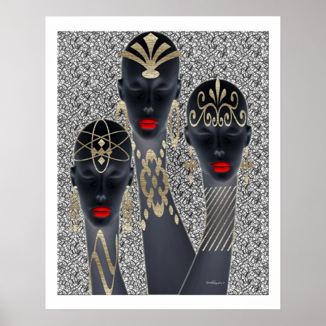 Poster Femmes africaines en or (Devant)