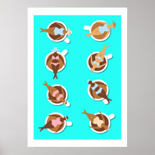 Poster Femmes amoureuses du café dans les tasses à café C