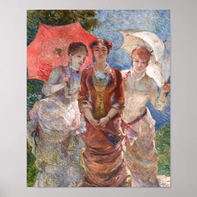 Poster Femmes aux Paraplus du Trio Bracquemond (Devant)