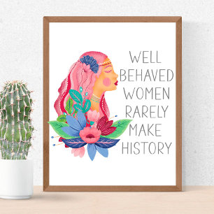 Poster Femmes bien élevées font rarement l'histoire aquar