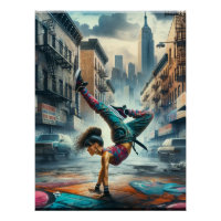 Femmes breakdanceuses en action silhouette New Yor