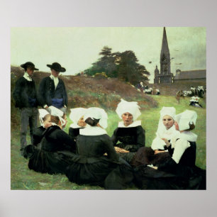Poster Femmes bretonnes assises en grâce