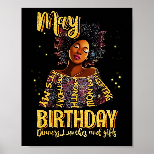 Poster Femmes C’est mon anniversaire Mai accepter Anniver (Devant)