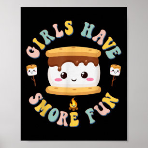 Poster Femmes Camping Kawaii Smores Les filles ont plus d