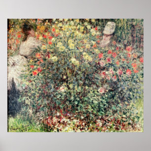 Poster Femmes de Claude Monet   en fleurs, 1875