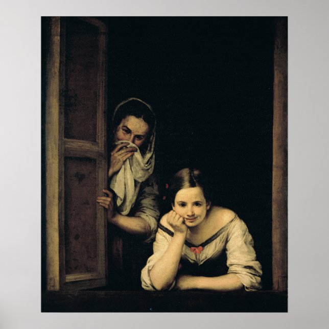 Poster Femmes de Galice à la fenêtre, 1670 (Devant)