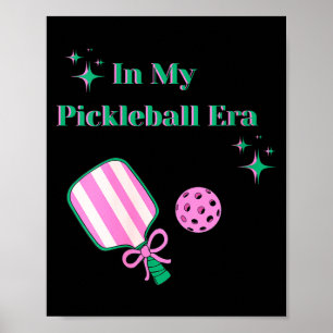 Poster Femmes de l'ère coquette de pickleball drôle de pi