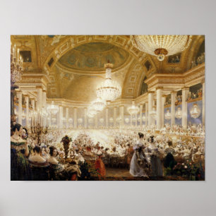 Poster Femmes dinant chez le Tuileries en 1835