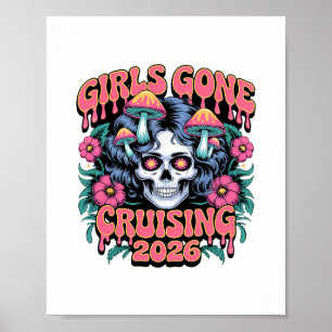 Poster Femmes en croisière crâne squelette 2026 Crui