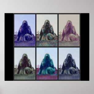 Poster Femmes en pleurant - noir