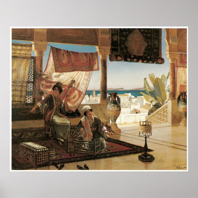 Poster Femmes filant au Morac, Roudolf Ernst (Devant)